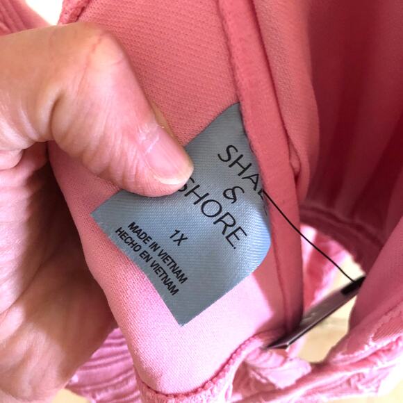 Shade & Shore NWT Women's Pink Jacquard Bikini Top Size 1X - Picture 5 of 8